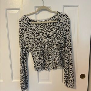 Zara animal print blouse